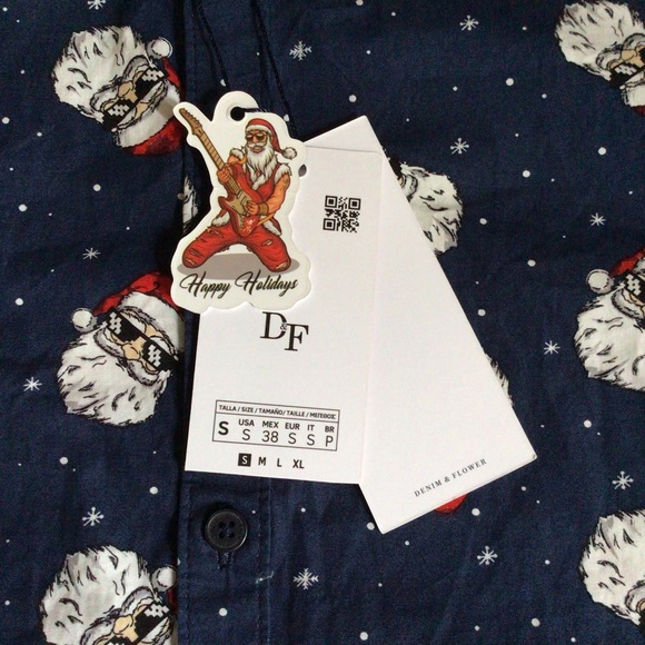 Denim & Flower Santa Sunglasses Snowflakes Shirt - Picture 6 of 7